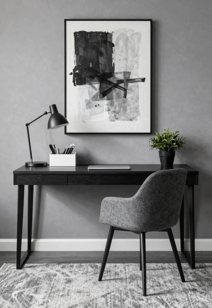 16 Elegant Desk Setup Ideas With Sophisticated Style - 1. The Monochrome Magic 1