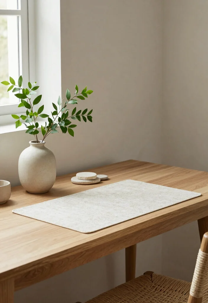 16 Elegant Desk Setup Ideas With Sophisticated Style - 2. Organic Minimalism 1