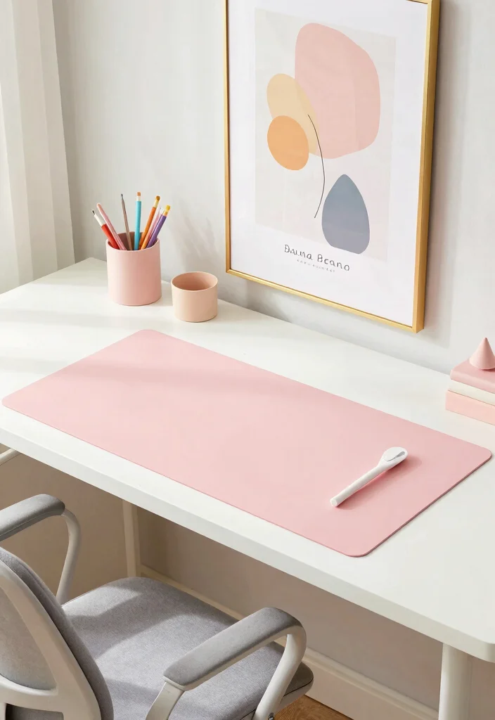 16 Elegant Desk Setup Ideas With Sophisticated Style - 4. Elegant Color Accents 1