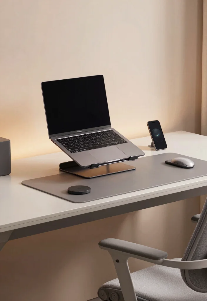 16 Elegant Desk Setup Ideas With Sophisticated Style - 6. Tech-Savvy Elegance 1