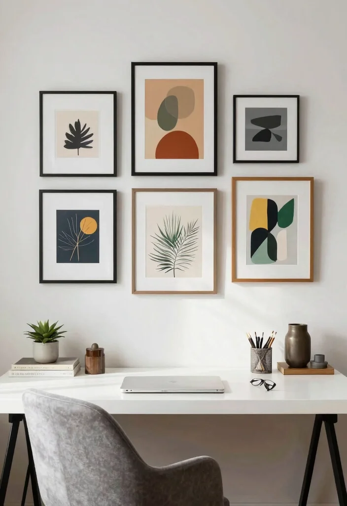 16 Elegant Desk Setup Ideas With Sophisticated Style - 7. Inspirational Wall Art 1