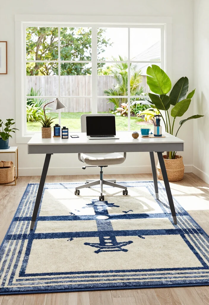 16 Home Office Rug Ideas That Elevate Your Workspace 12 16 Home Office Rug Ideas That Elevate Your Workspace - 11. Indoor-Outdoor Rugs 1