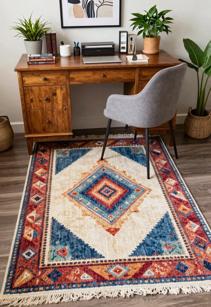 16 Home Office Rug Ideas That Elevate Your Workspace 13 16 Home Office Rug Ideas That Elevate Your Workspace - 12. Customized Rugs 1