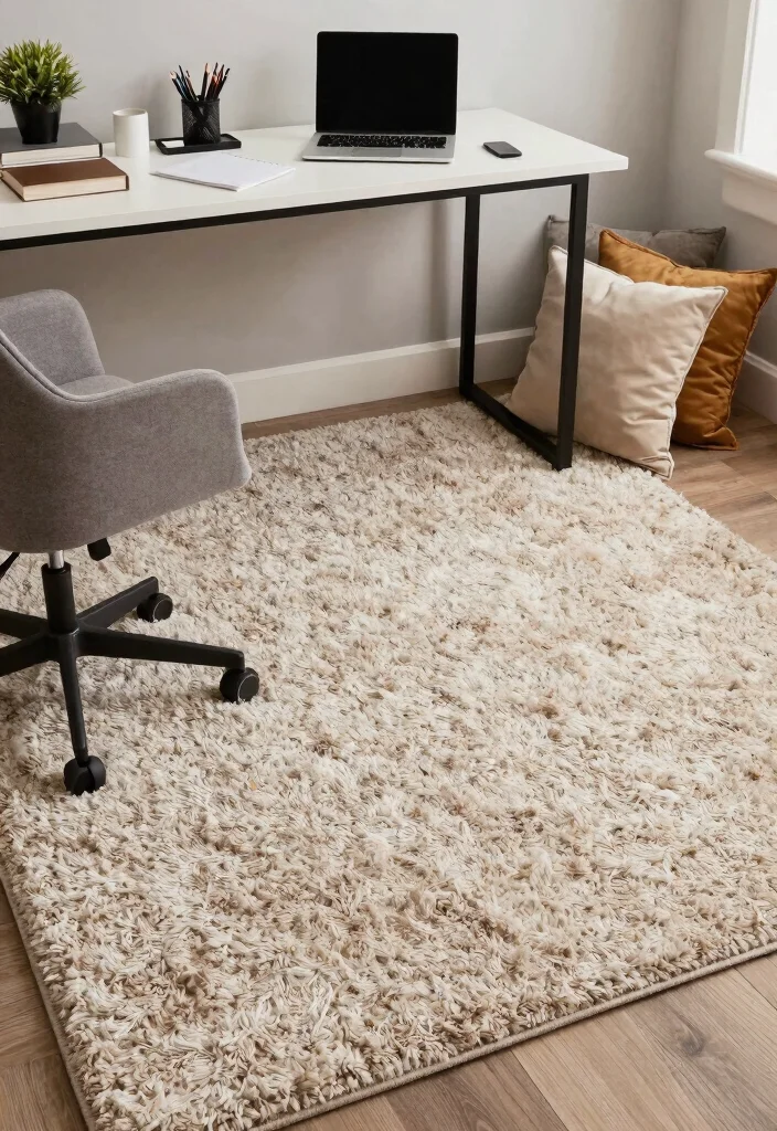 16 Home Office Rug Ideas That Elevate Your Workspace 16 16 Home Office Rug Ideas That Elevate Your Workspace - 15. Textured Rugs 1