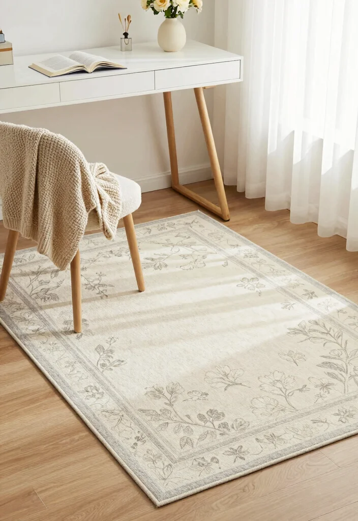 16 Home Office Rug Ideas That Elevate Your Workspace 7 16 Home Office Rug Ideas That Elevate Your Workspace - 6. Nature-Inspired Printed Rugs 1