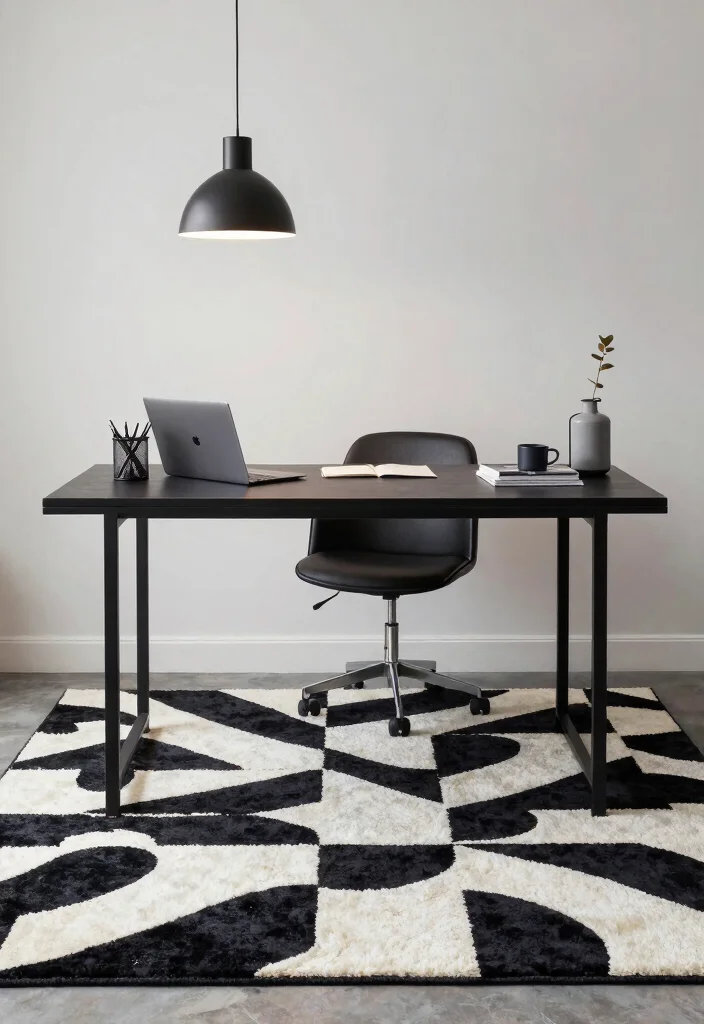 16 Home Office Rug Ideas That Elevate Your Workspace 8 16 Home Office Rug Ideas That Elevate Your Workspace - 7. Geometric Pattern Rugs 1
