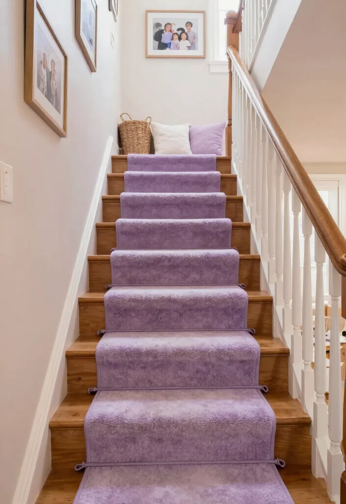 16 Rug Runner Stairs Ideas That Add Style & Safety 3 16 Rug Runner Stairs Ideas That Add Style & Safety - 2. Soft Pastels for a Subtle Charm 1