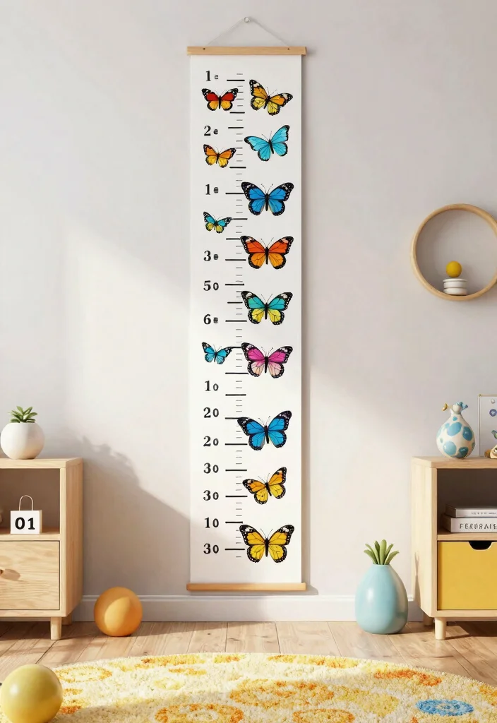 17 Butterfly Wall Decor Ideas With Delicate Charm - 11. Butterfly Growth Chart 1