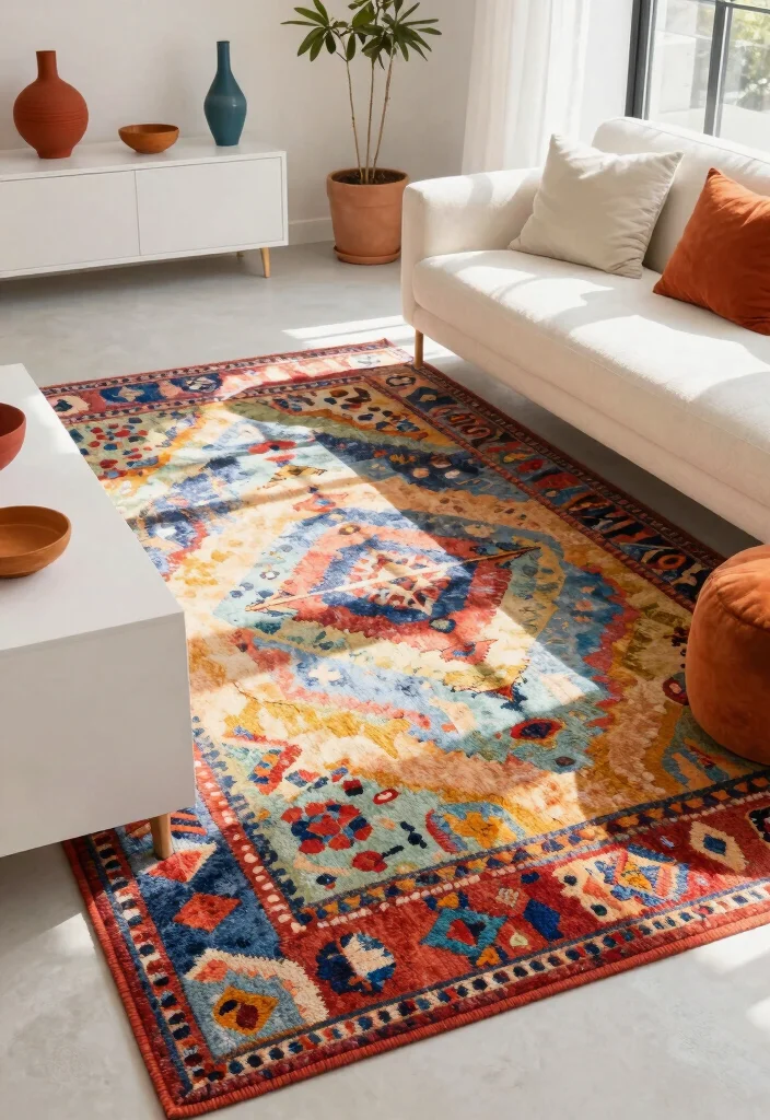 17 Lounge Carpet Ideas That Add Cozy Texture 14 17 Lounge Carpet Ideas That Add Cozy Texture - 13. Multi-Colored Area Rugs 1