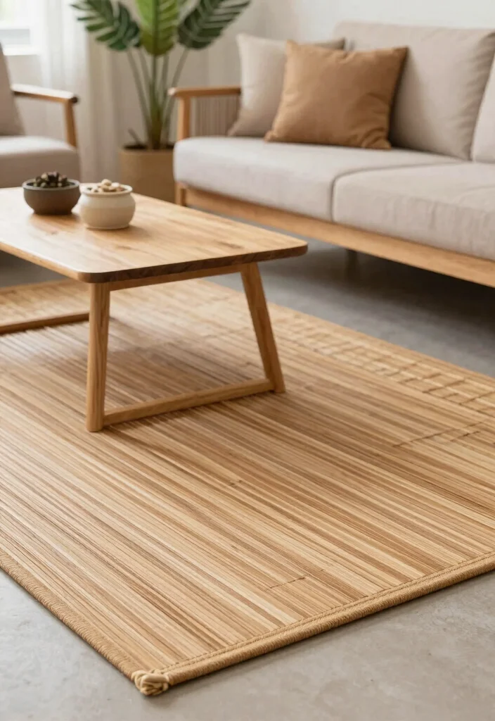 17 Lounge Carpet Ideas That Add Cozy Texture 18 17 Lounge Carpet Ideas That Add Cozy Texture - 17. Sustainable Bamboo Rugs 1