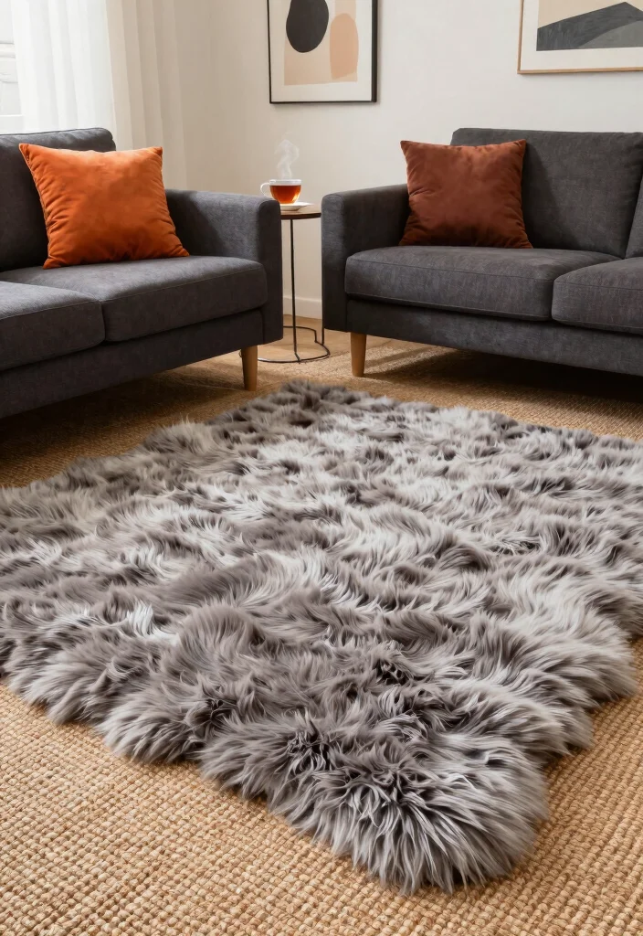 17 Lounge Carpet Ideas That Add Cozy Texture 6 17 Lounge Carpet Ideas That Add Cozy Texture - 5. Eco-Friendly Faux Fur Rugs 1