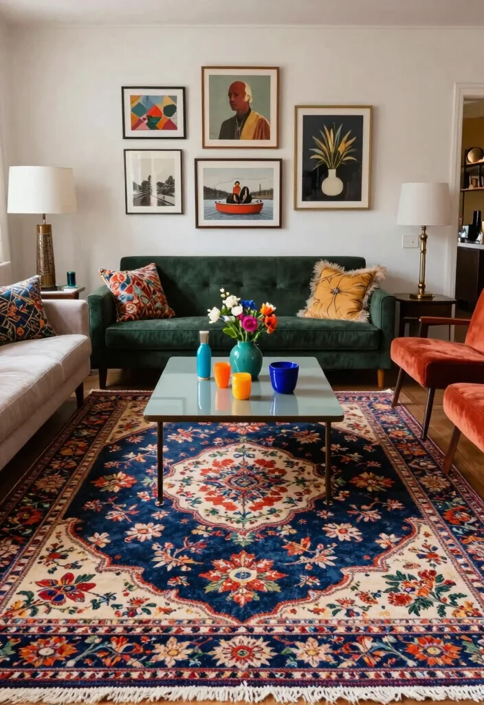 17 Lounge Carpet Ideas That Add Cozy Texture 8 17 Lounge Carpet Ideas That Add Cozy Texture - 7. Vintage-Inspired Carpets 1