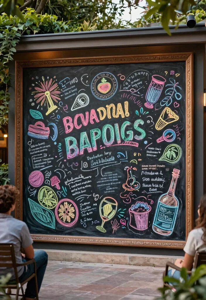 17 Terrace Wall Decor Ideas That Transform Outdoor Spaces - 10. Chalkboard Wall Art 1