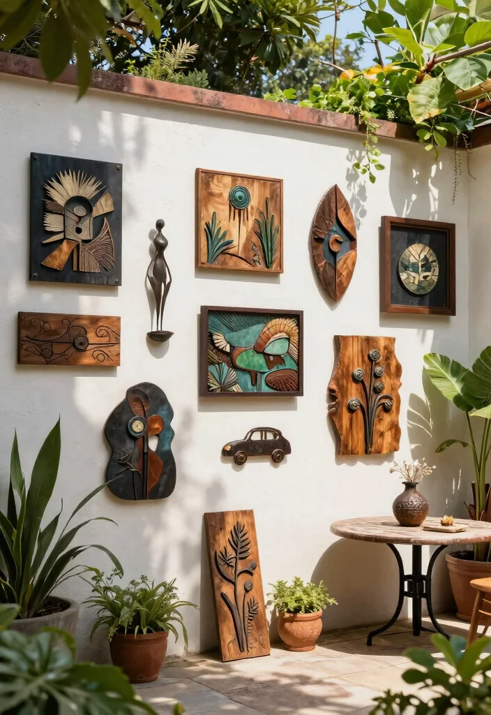 17 Terrace Wall Decor Ideas That Transform Outdoor Spaces - 3. Outdoor Wall Art 1