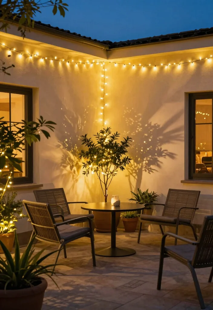 17 Terrace Wall Decor Ideas That Transform Outdoor Spaces - 6. LED Fairy Lights 1