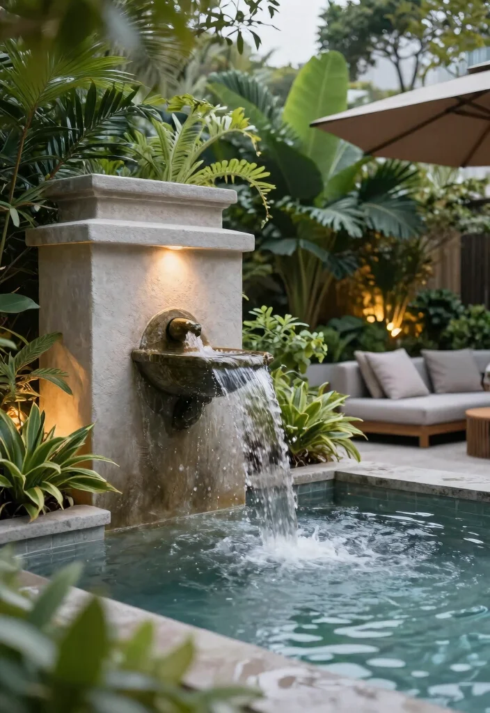 17 Terrace Wall Decor Ideas That Transform Outdoor Spaces - 8. Water Features 1