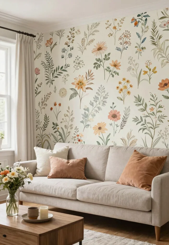 17 Wall Panels With Wallpaper Ideas That Elevate Interiors - 16. Seasonal Themes with Removable Wallpaper 1