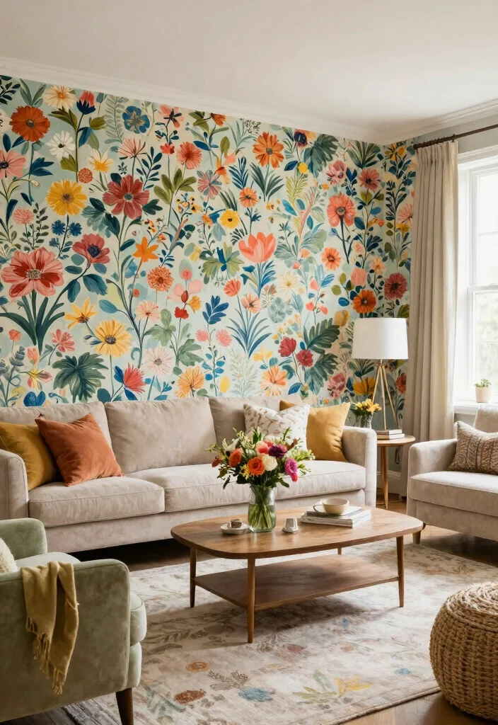 17 Wall Panels With Wallpaper Ideas That Elevate Interiors - 6. Floral Fantasy 1