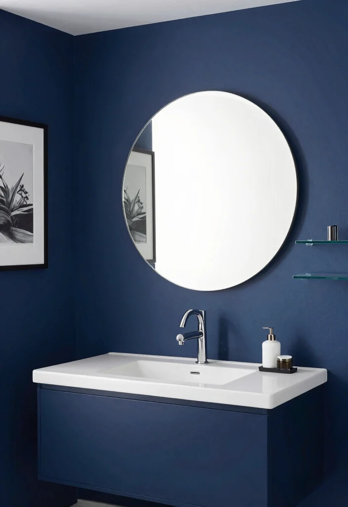 18 Bathroom With Round Mirror Ideas That Feel Soft & Modern - 5. Bold Statements with Oversized Mirrors 1