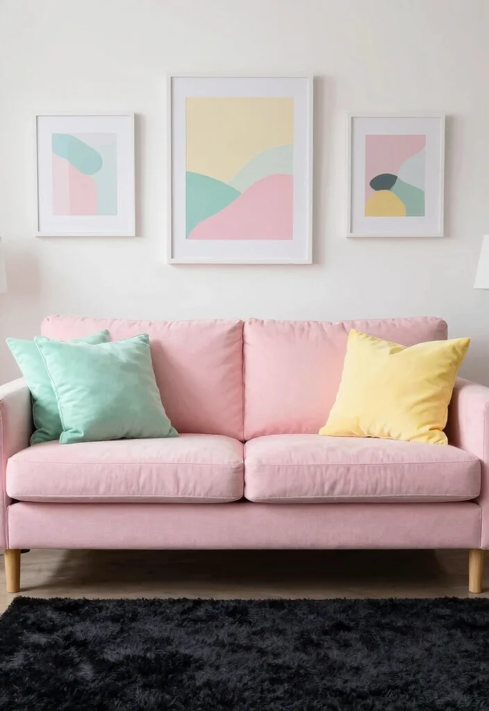 18 Black Rug Living Room Ideas With Bold Contrast 13 18 Black Rug Living Room Ideas With Bold Contrast - 12. Soft Pastels with Bold Black 1