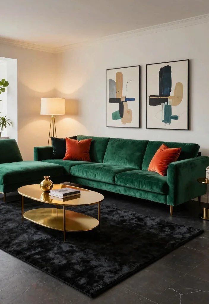 18 Black Rug Living Room Ideas With Bold Contrast 3 18 Black Rug Living Room Ideas With Bold Contrast - 2. Bold Jewel Tones and Black Elegance 1