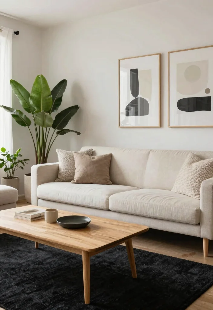 18 Black Rug Living Room Ideas With Bold Contrast 4 18 Black Rug Living Room Ideas With Bold Contrast - 3. Minimalist Scandinavian Style 1