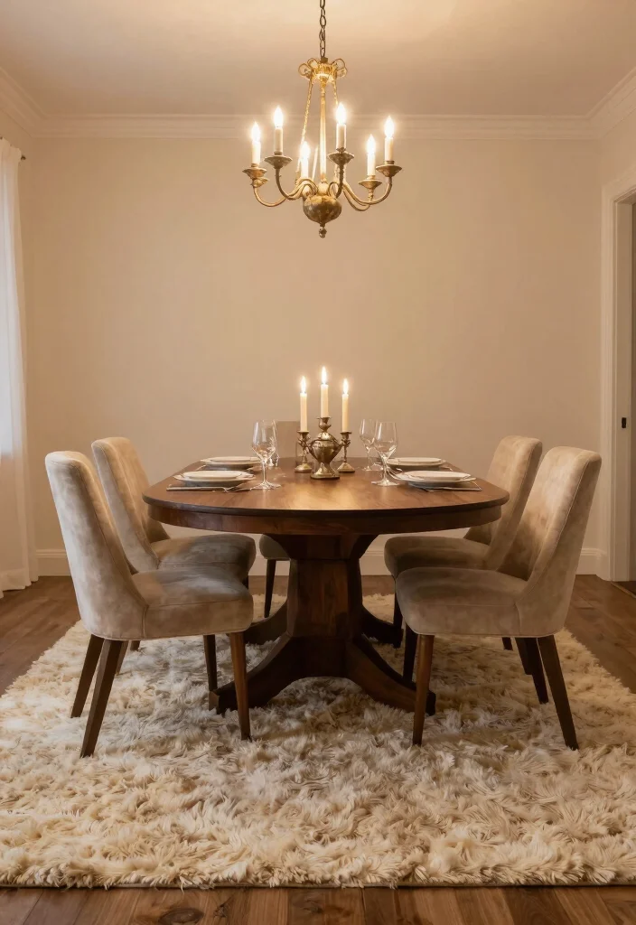 18 Dining Room Area Rug Ideas That Define the Space 4 18 Dining Room Area Rug Ideas That Define the Space - 3. Organic Wool Rugs for Luxury and Comfort 1