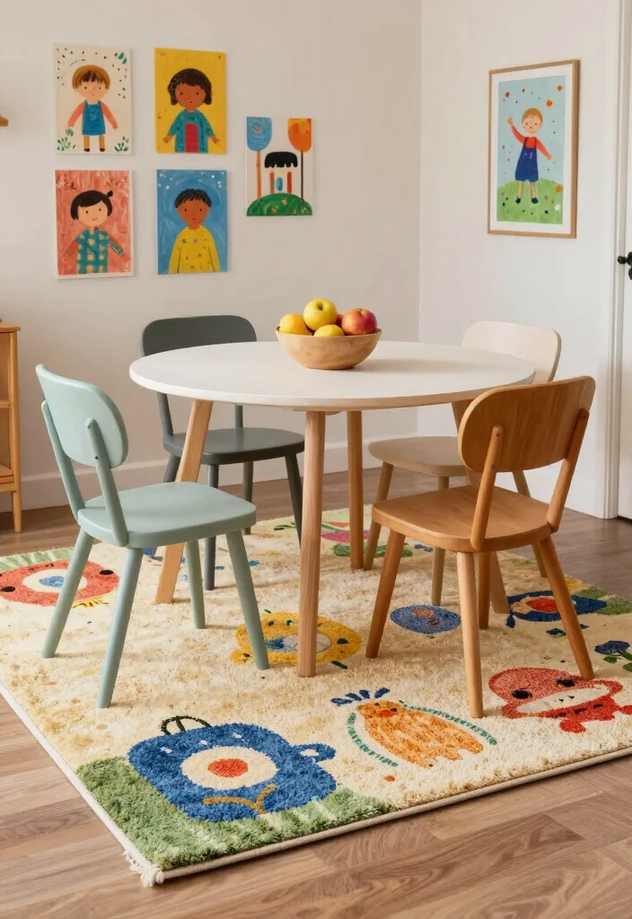 18 Dining Room Area Rug Ideas That Define the Space 7 18 Dining Room Area Rug Ideas That Define the Space - 6. Soft Cotton Rugs for Easy Care 1