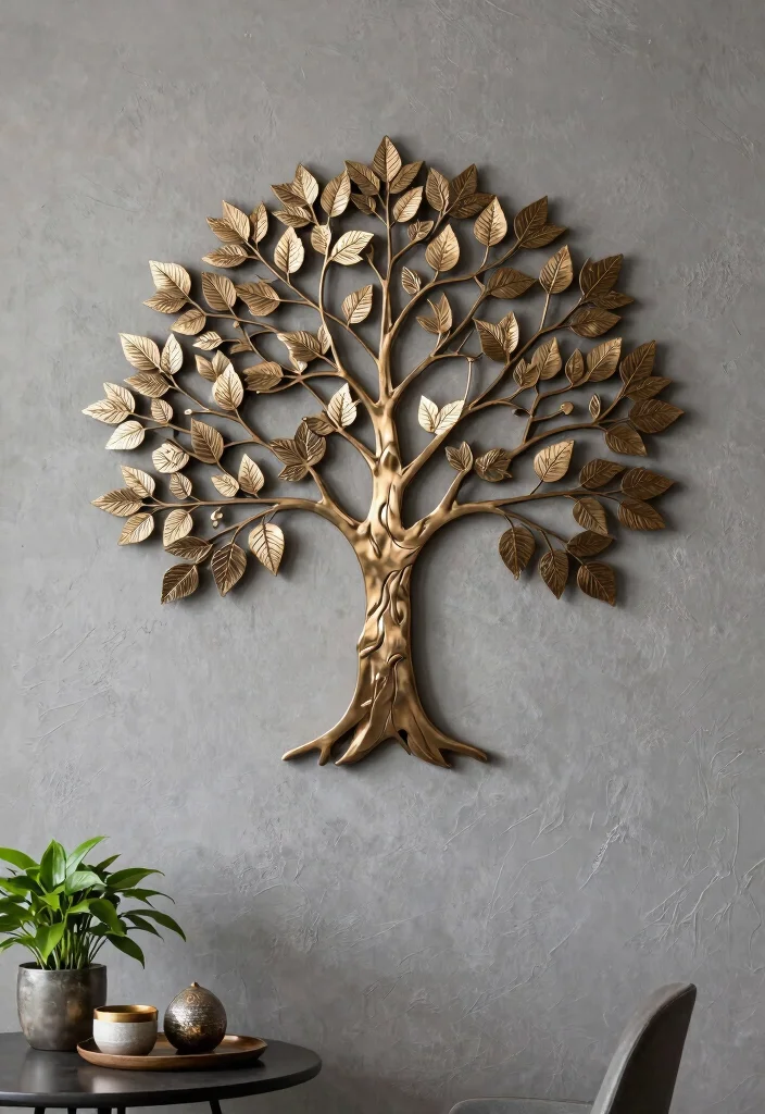 18 Tree Wall Art Ideas With Nature Inspired Beauty - 11. Metal Tree Wall Sculptures 1
