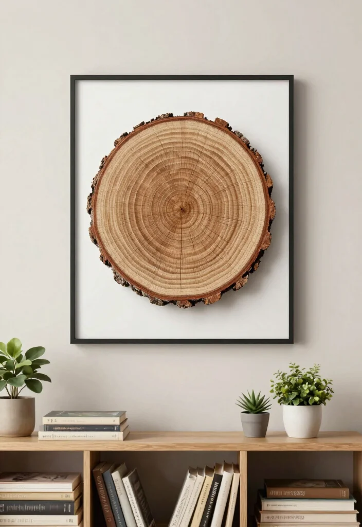 18 Tree Wall Art Ideas With Nature Inspired Beauty - 14. Tree Cross-Section Art 1
