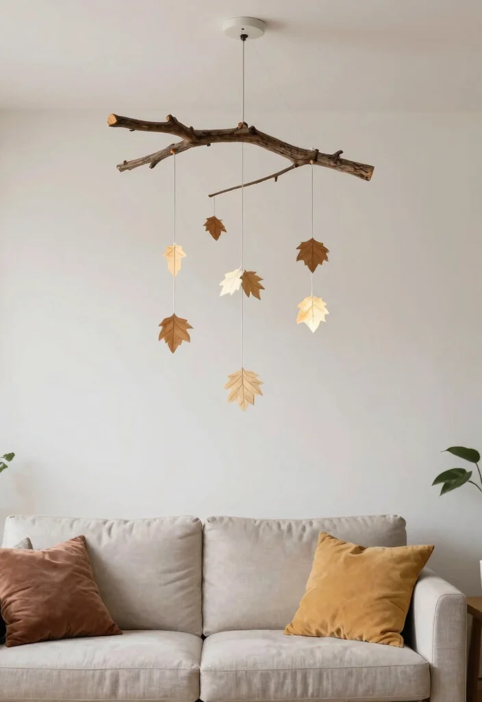 18 Tree Wall Art Ideas With Nature Inspired Beauty - 16. Tree Branch Mobile Art 1