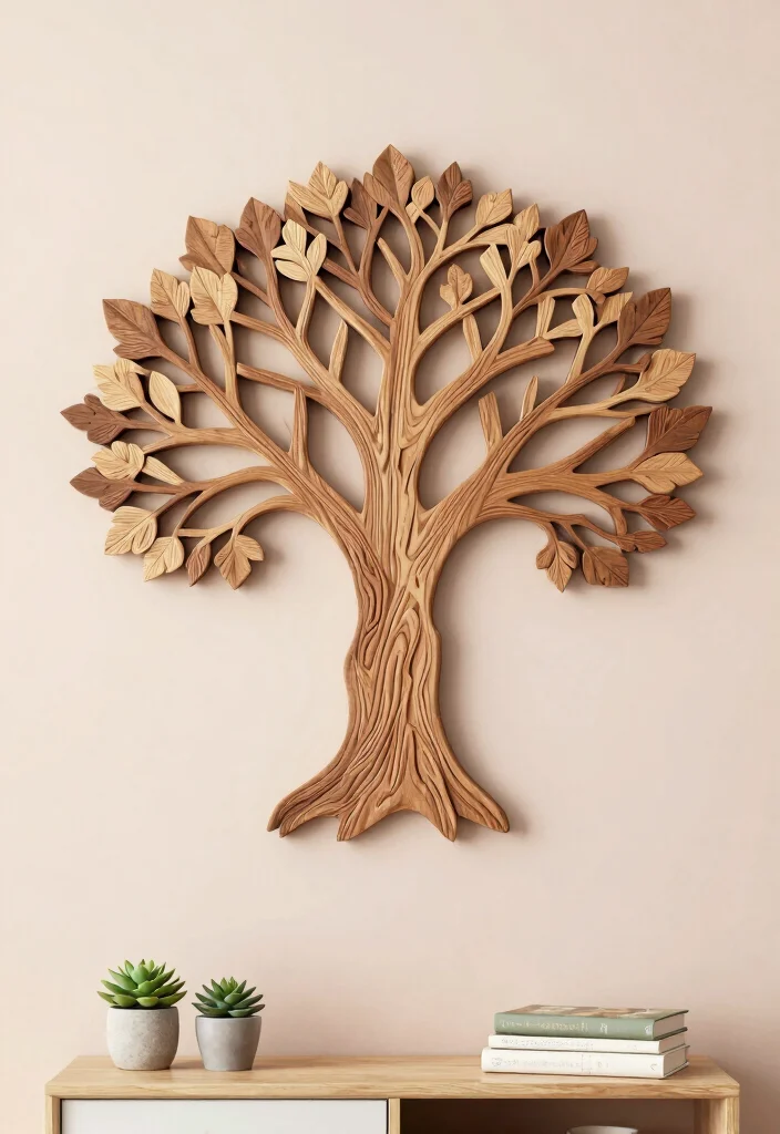 18 Tree Wall Art Ideas With Nature Inspired Beauty - 3. 3D Tree Wall Hangings 1