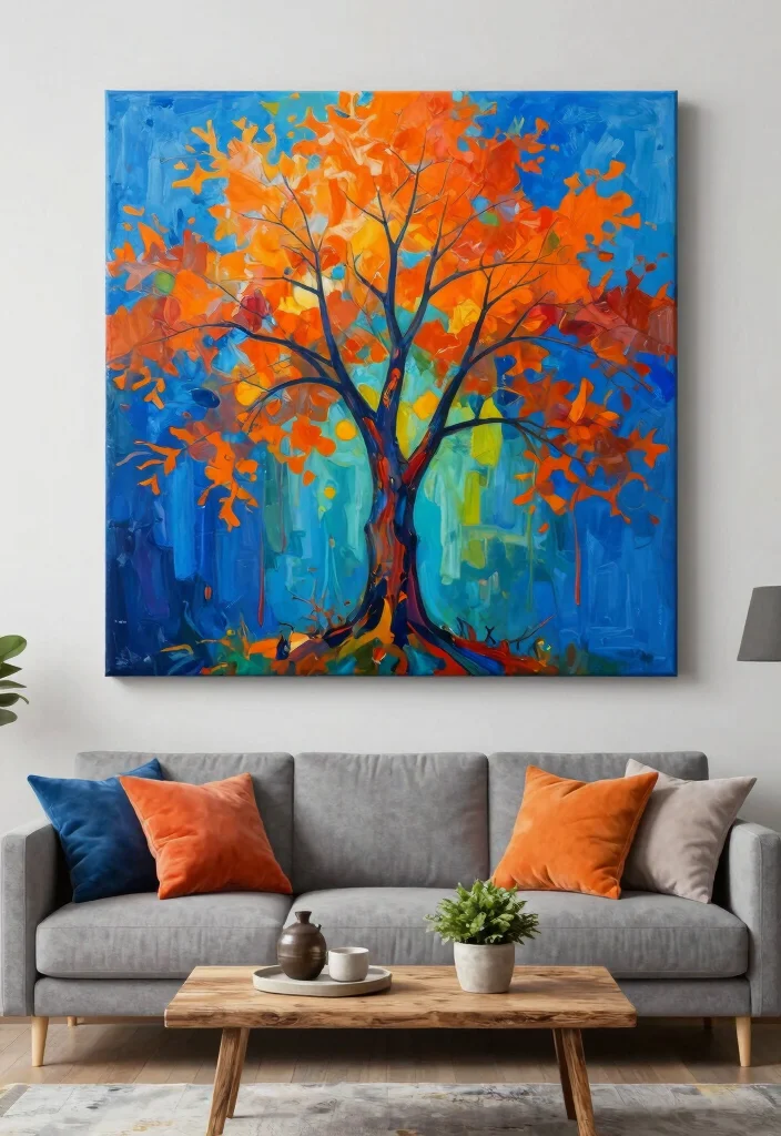 18 Tree Wall Art Ideas With Nature Inspired Beauty - 8. Hand-Painted Canvas Art 1